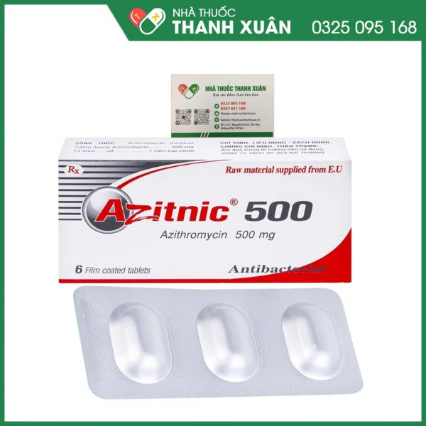 Azitnic 500 - Điều trị các nhiễm khuẩn đường hô hấp dưới